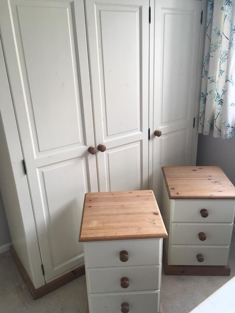 World Of Pine Triple Wardrobe And Matching Bedside Tables In