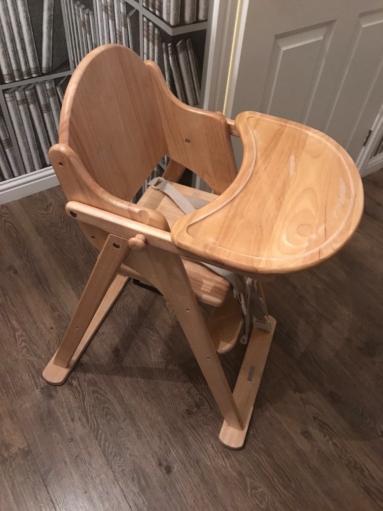 Wooden high chair for baby toddler with harness in Bridge of Don