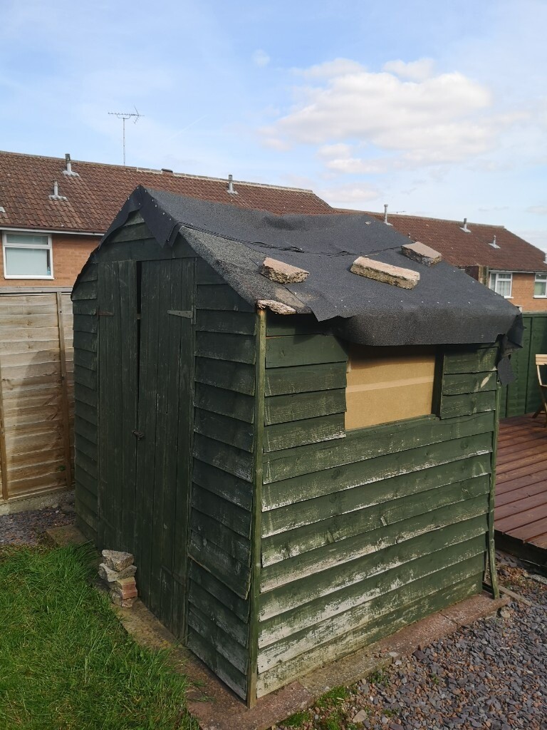 5 ft X 5 ft wooden garden shed free for collection 