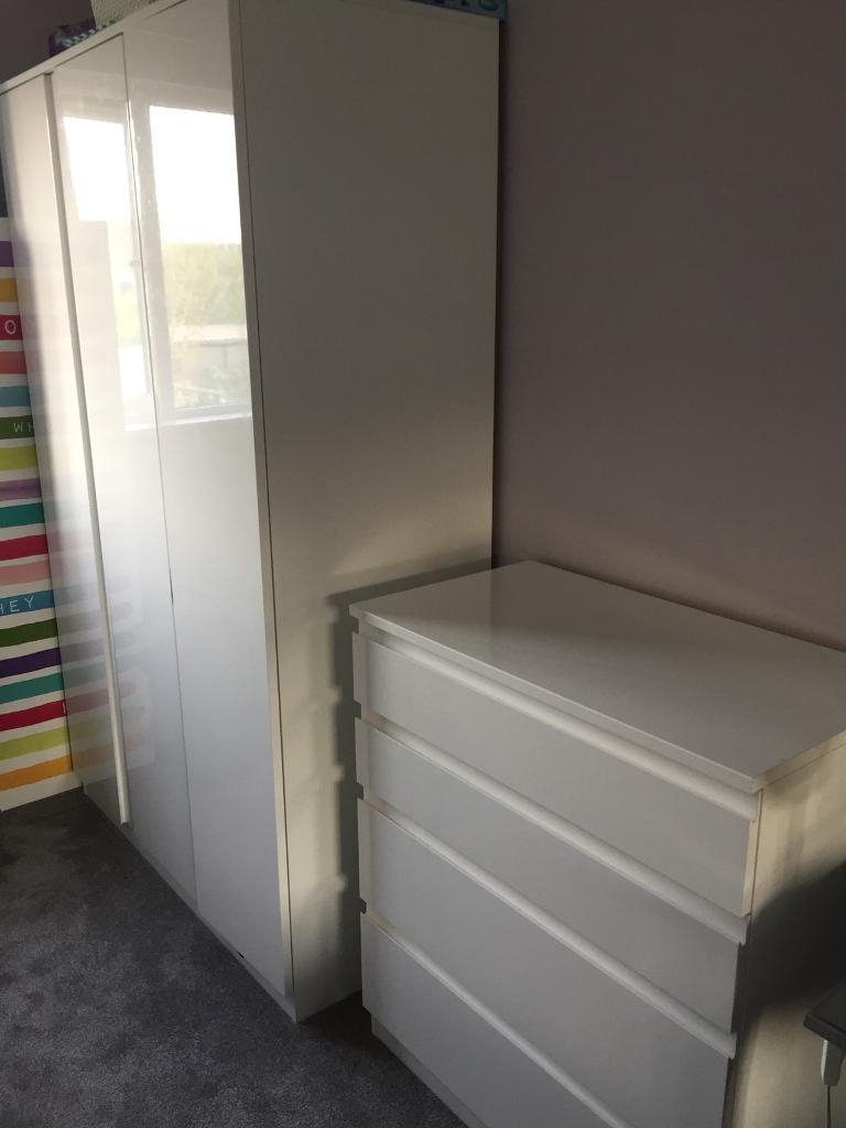 Homebase White High Gloss Wardrobe Drawers In Cambridge