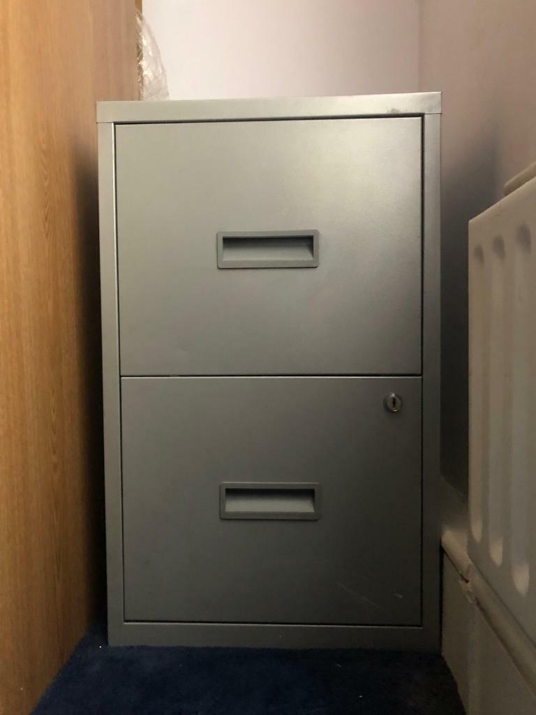 Bisley Metal Filing Cabinet 2 Drawer A4 672 X 413 X 400mm In