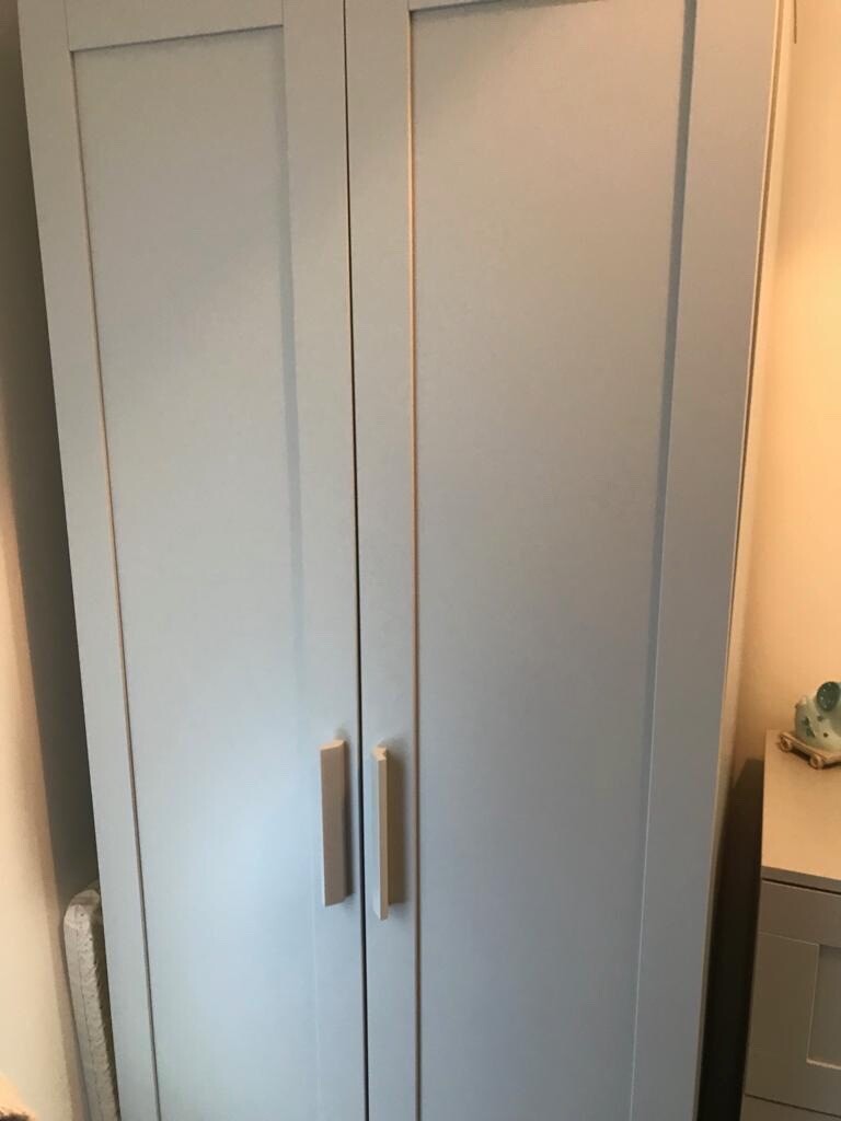 Grey Wooden Baby Wardrobe In Huddersfield West Yorkshire