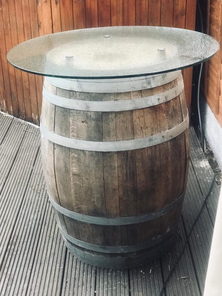 FRENCH WINE BARREL GLASS TOP TABLE 225L in Barking, London Gumtree