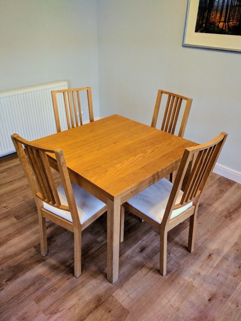 IKEA Bjursta Extendable Dining Table with 4 Chairs | in Livingston