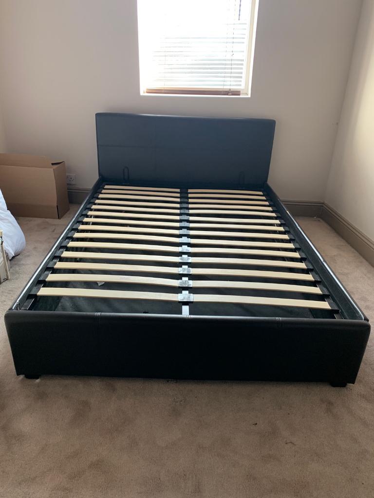 Black Double Storage Bed without mattress in Brighton, East Sussex Gumtree