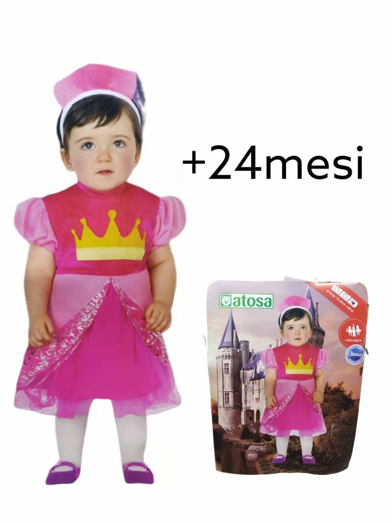 Costume Vestito Principessa Bambina Festa Carnevale +24 Mesi bal