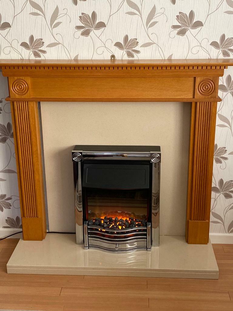 Electric fire with surround and granite base in StokeonTrent