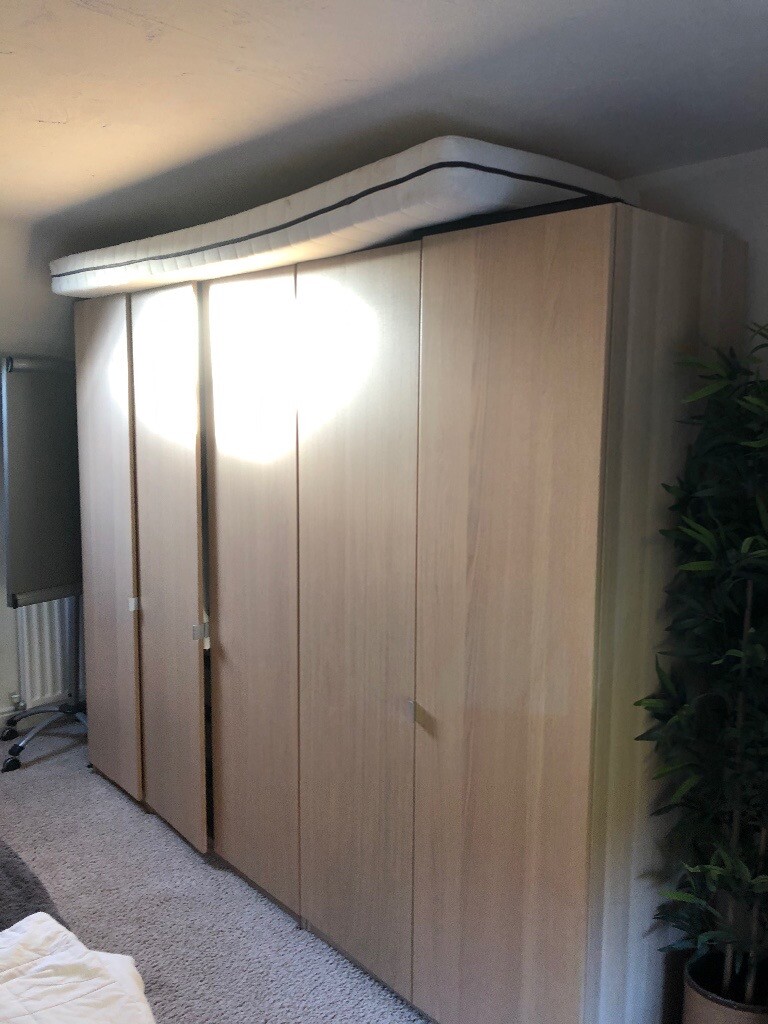 5 Door Ikea Beech Finish Wardrobes Mix Of Hanging Space Shelving