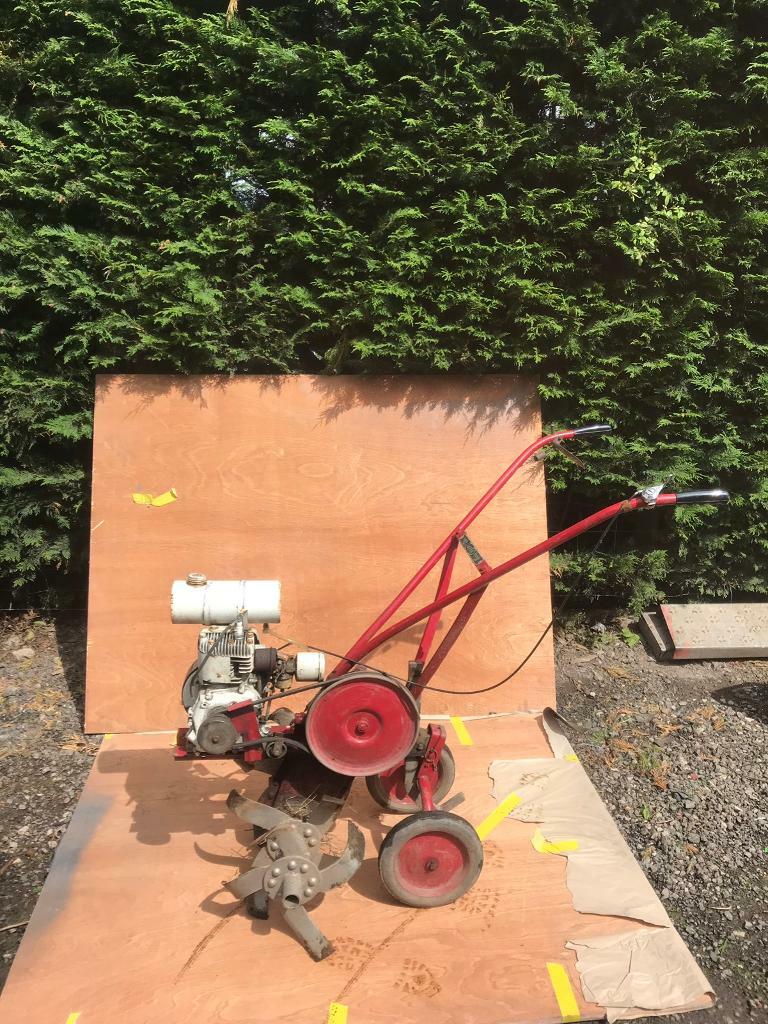 Merry tiller rotavator with sickle cutter mower finger bar attachment