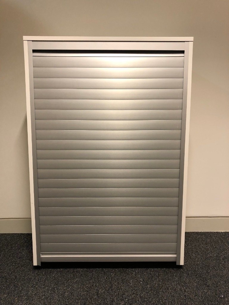 Ikea White/Silver Galant Roll-front cabinet | in Luton ...