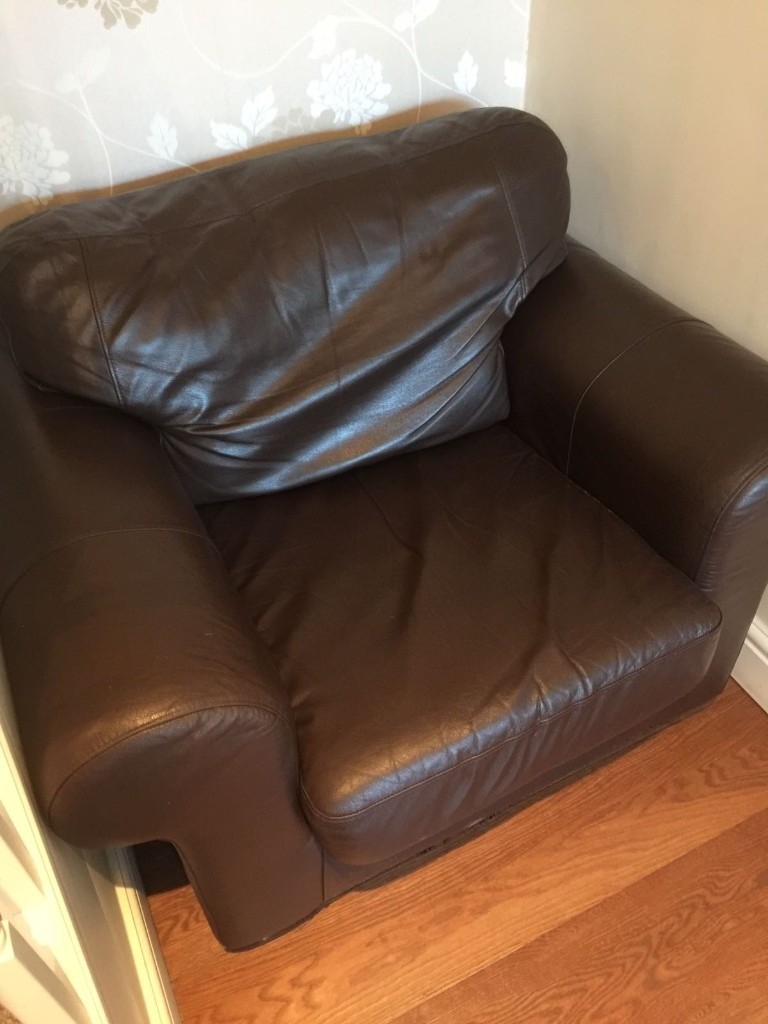 Ikea Dark Brown Single Leather Sofa Arm Chair In North West