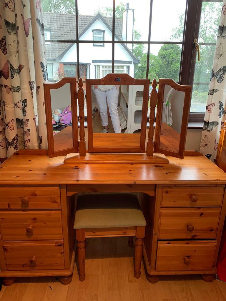 Pine dressing table with triple mirror in Newcastle, County Down
