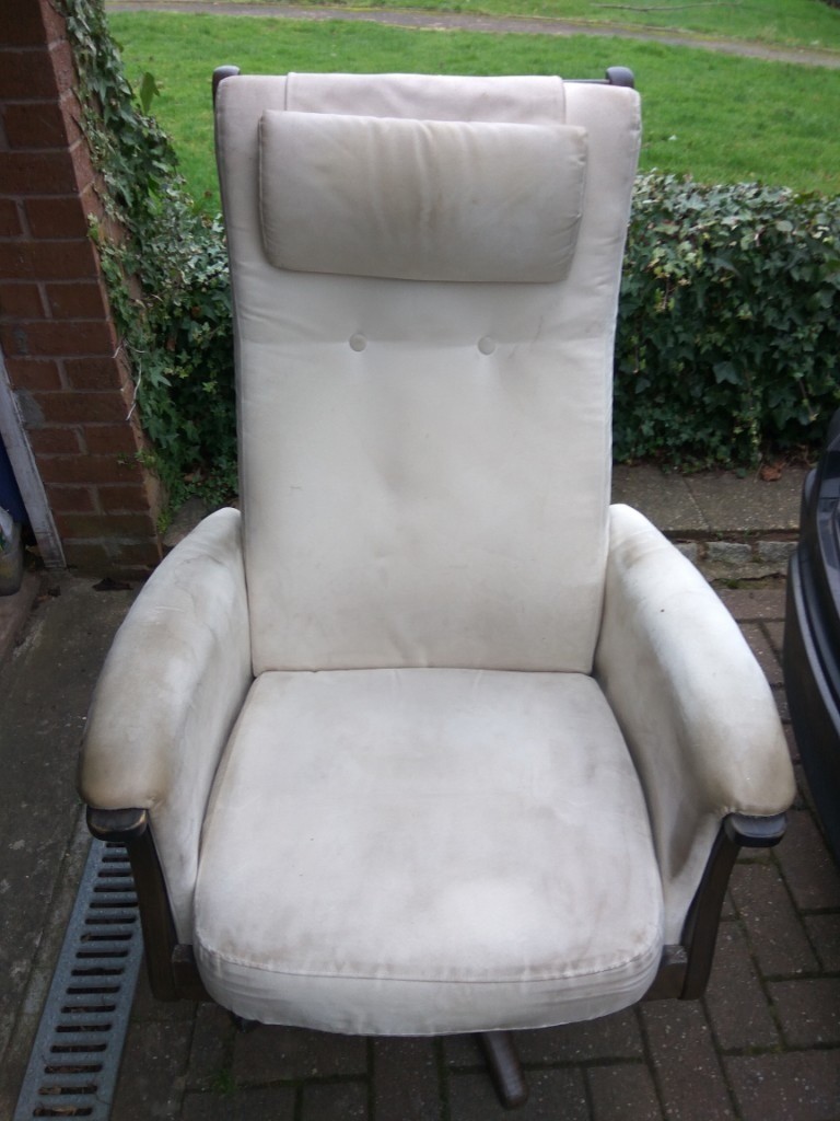 Ercol recliner swivel chair with matching footstool in Kings Norton