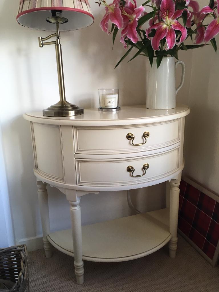 Laura Ashley Clifton Ivory Half Moon Console Table in Atherstone, Warwickshire Gumtree