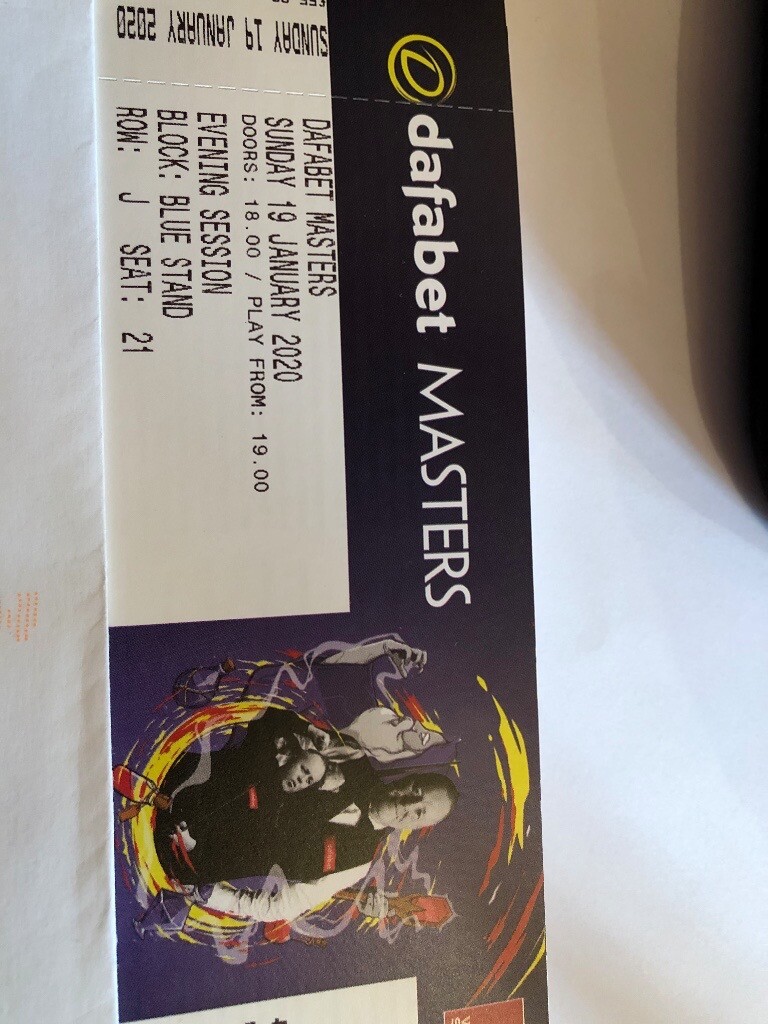 Snooker Tickets Dafabet 2020 Final X2 Tickets Blue Stand