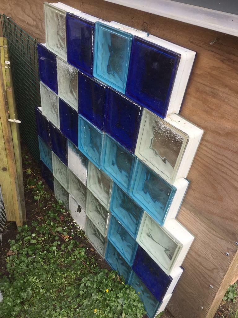 32 Coloured glass building blocks 19cm x 8cm in Ringwood, Hampshire
