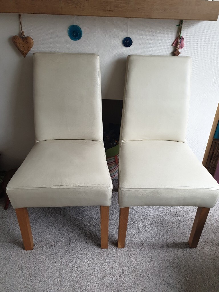 4 Barker and Stonehouse Leather and Oak Dining Chairs in Newcastle