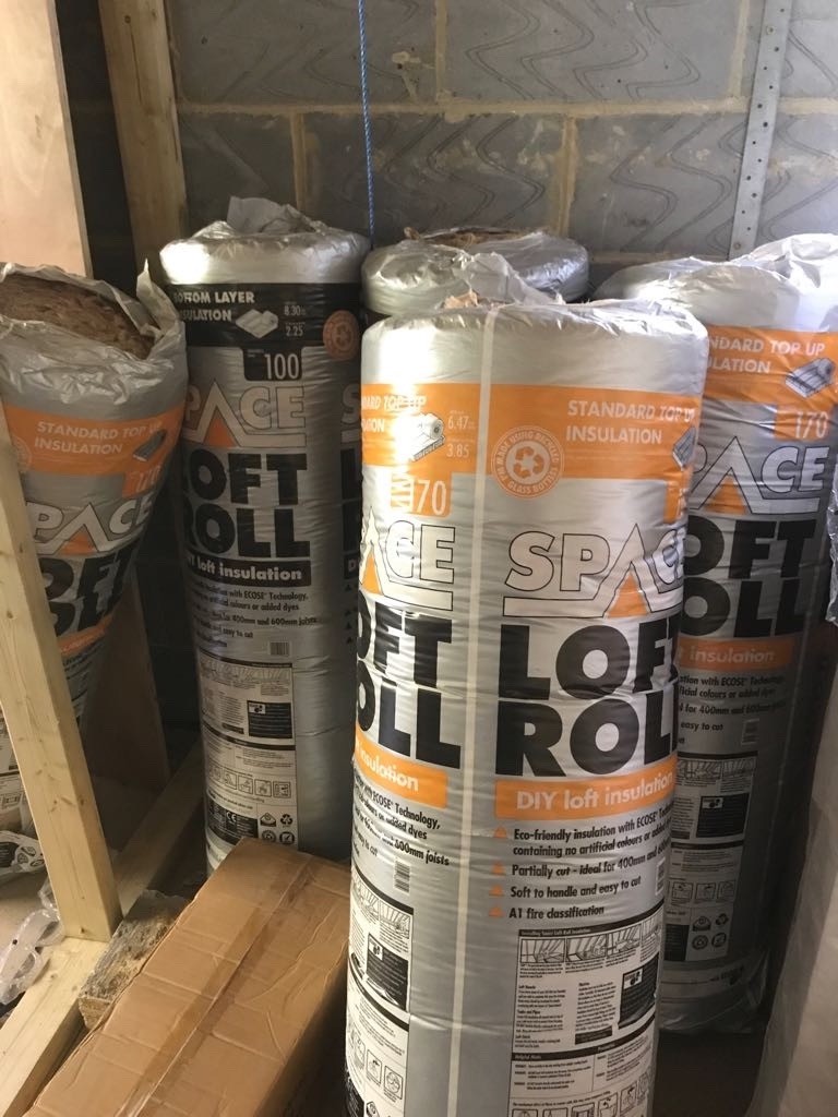 Wickes knauf Space Loft roll insulation 170mm and 100mm job lot in