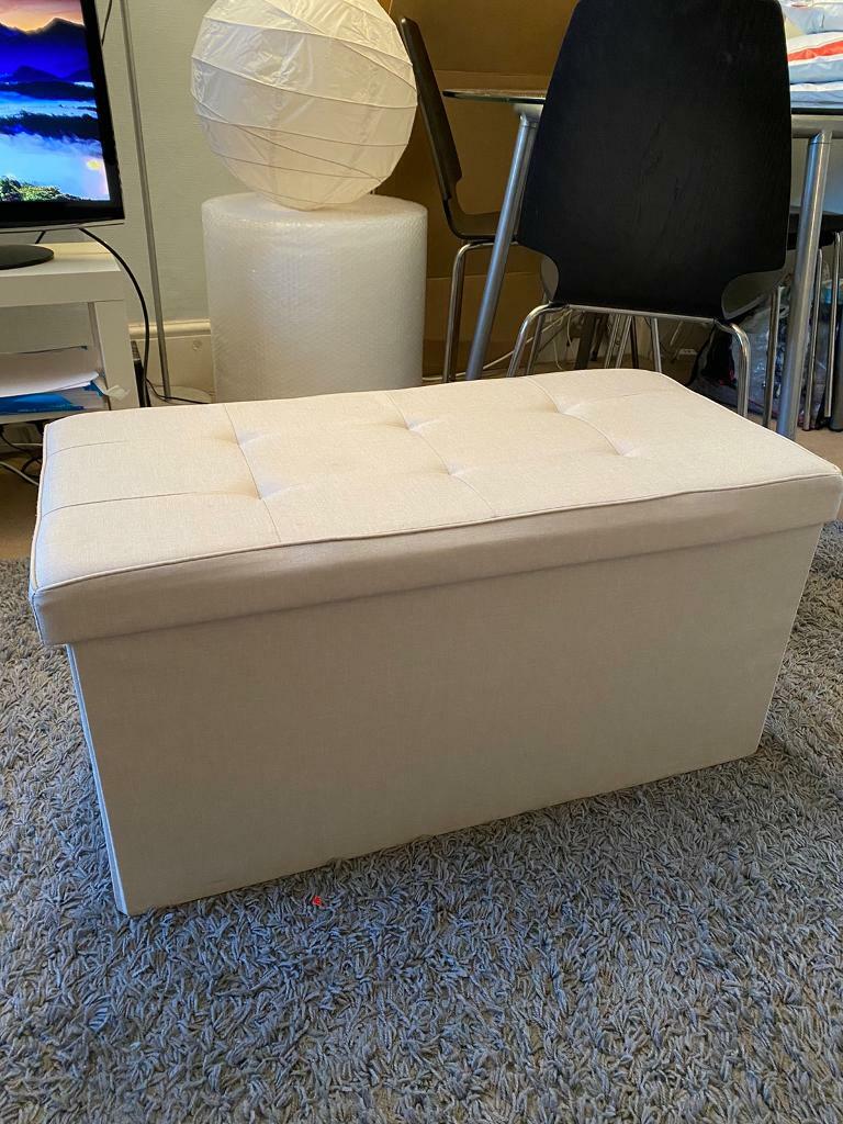 Beige foldable ottoman storage box in Wimbledon, London Gumtree