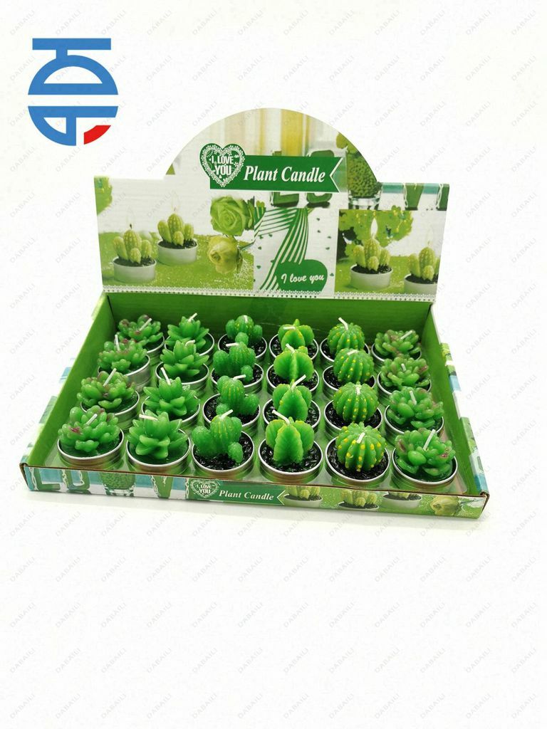 Set 24 Pezzi Candele A Forma Di Cactus In Vasetto bal