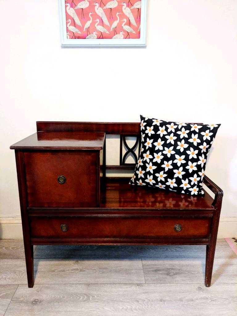 Vintage telephone table with 2 storage drawers in Lincoln
