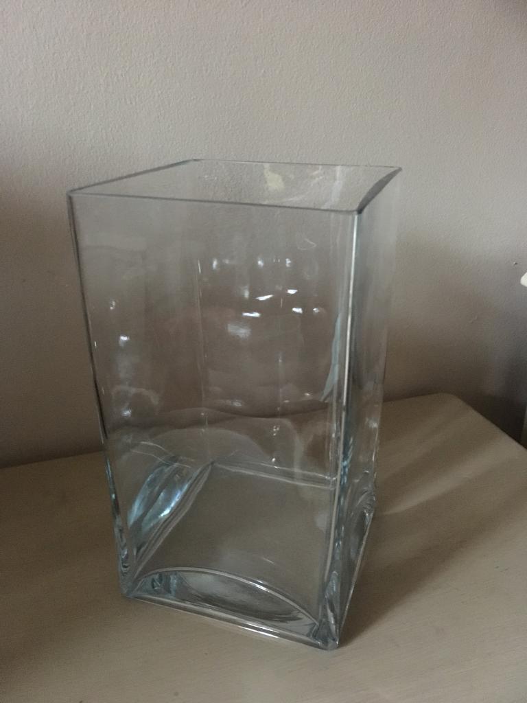 Large Square Glass Vase In Coalville Leicestershire Gumtree