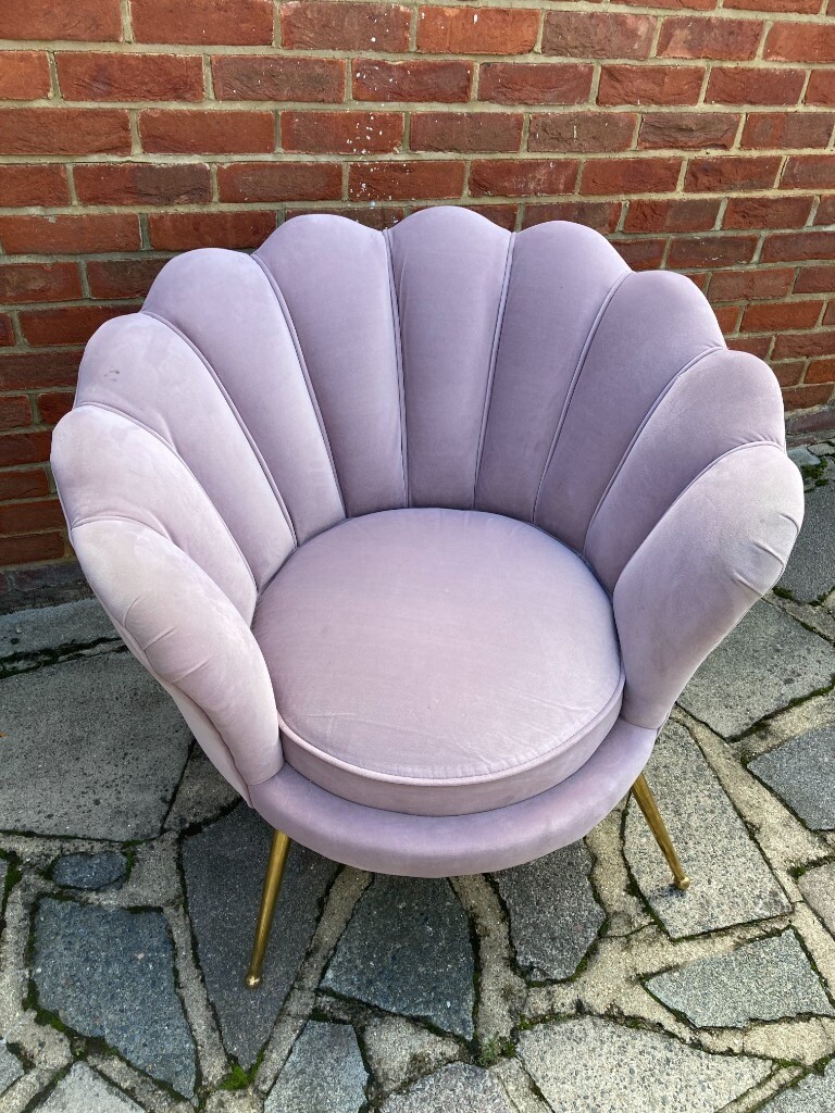 Petal Pink Velvet Chair with Gold Legs. in East London, London Gumtree