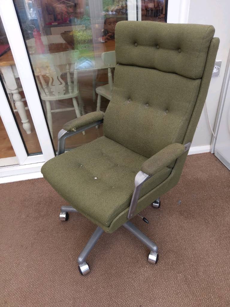 Vintage Green Fabric Office Desk Chair in Wick, West Sussex Gumtree