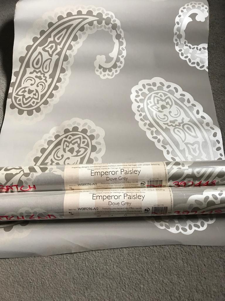 Laura Ashley Emperor Paisley Dove grey Wallpaper in Renfrew