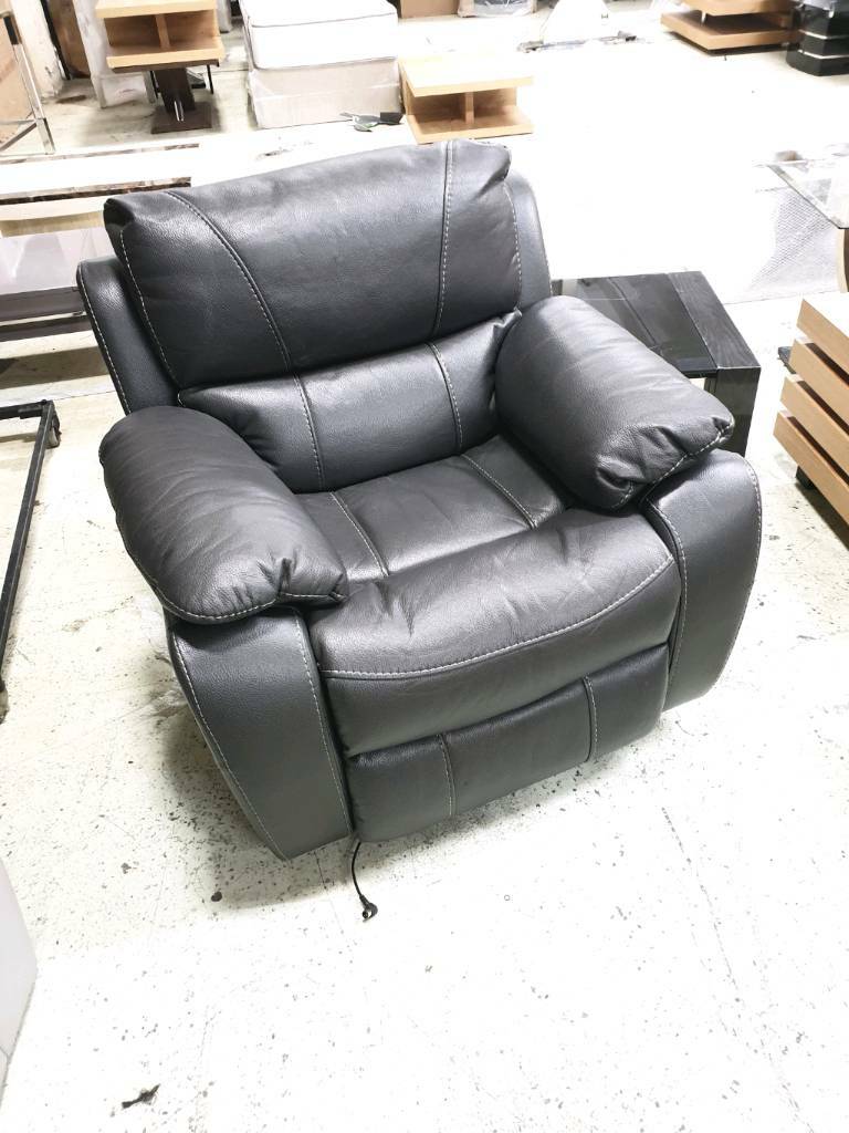 Grey leather armchair electric recliner in Bacup, Lancashire Gumtree