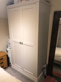 Stunning Vintage Shabby Chic Painted Double Wardrobe Armoire In