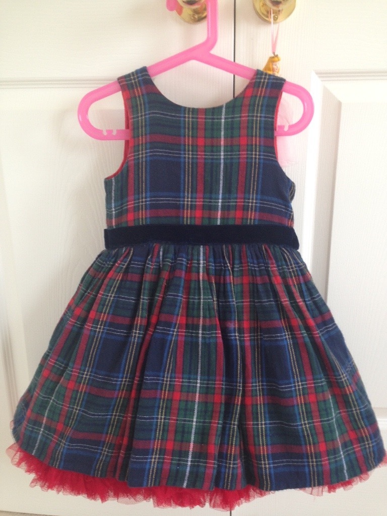 Ralph Lauren baby girls gorgeous red tartan party dress made from ...