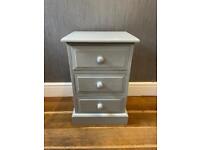 Decorative solid pine grey small bedside cabinet 