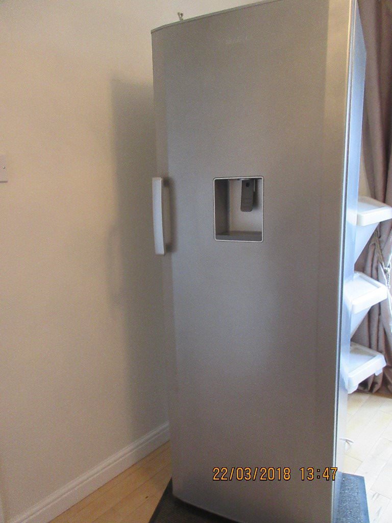 Beko Tall Silver Larder Fridge with water dispenser in Stepps