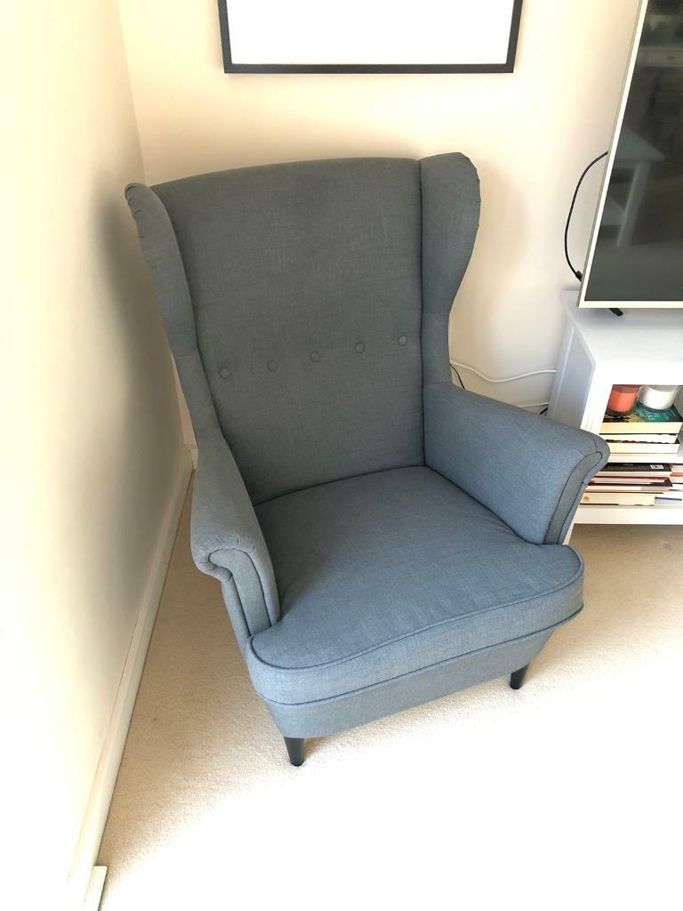 Strandmon Armchair / Wing chair Nordvalla Dark Grey IKEA furniture
