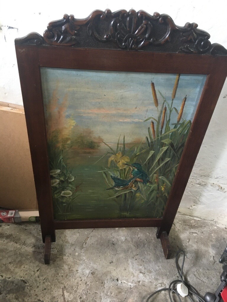 Oil painted antique fire screen in Carrickfergus, County Antrim Gumtree