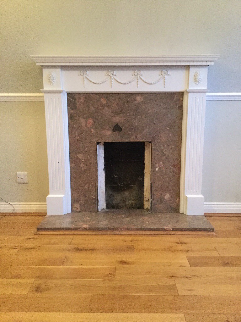 Vintage Adams Style Fireplace And Marble Hearth In Ashbourne