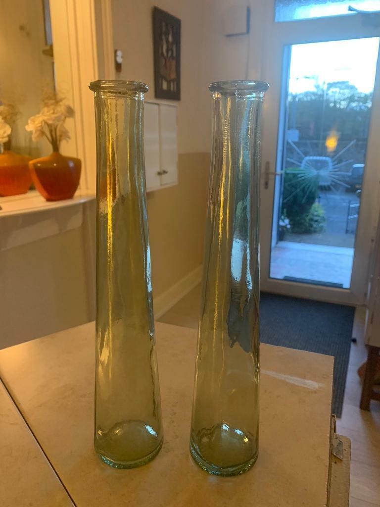 New stylish set two tall vases /recycled glass in Ayr, South Ayrshire