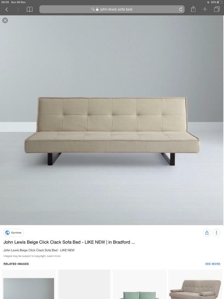 John Lewis Click Clack sofa bed beige in BradfordonAvon, Wiltshire Gumtree