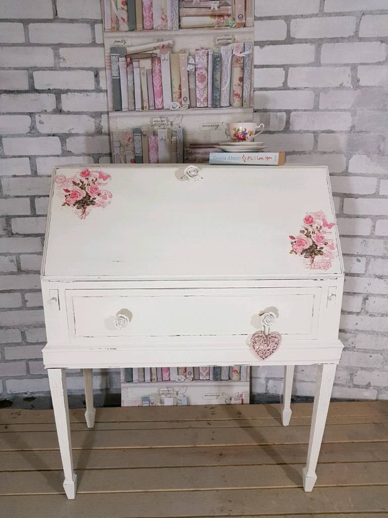 Vintage rose shabby chic bureau writing desk with drawer in Bearsden, Glasgow Gumtree