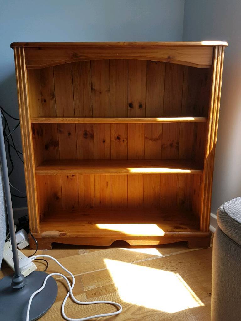 Solid Wood Vintage 1970's Bookcase Shelf Unit- 3 shelves ...