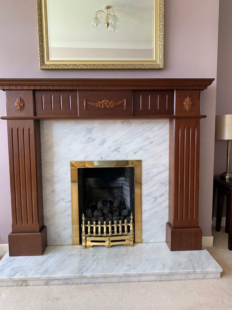 Mahogany Fireplace surround and marble hearth in Milngavie, Glasgow