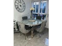 Marble dining table and 4 chairs 