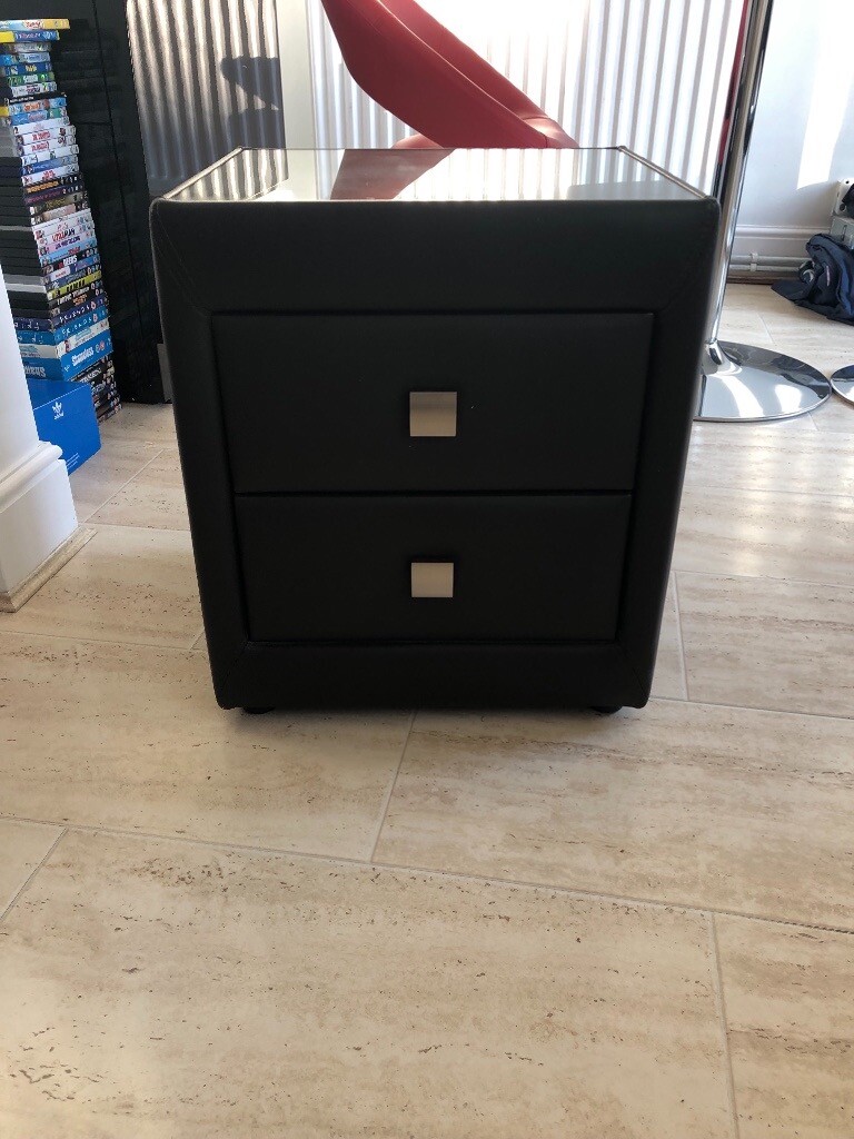 2 Draw Glass Top Bedside Drawers In Chester Le Street County