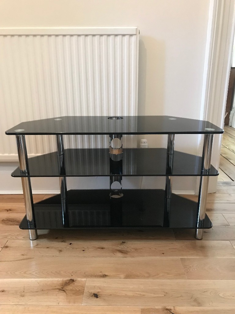 Black Glass and Chrome TV Stand in Stirling Gumtree
