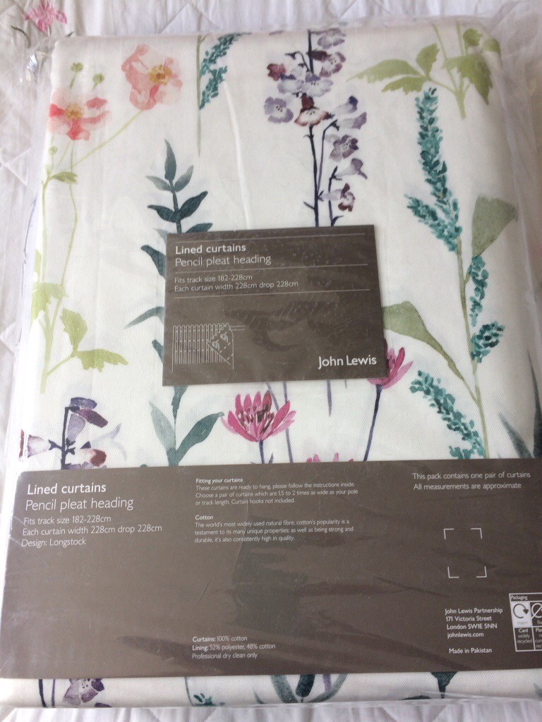 One Pair Of John Lewis Longstock Curtains New In Bridge Of