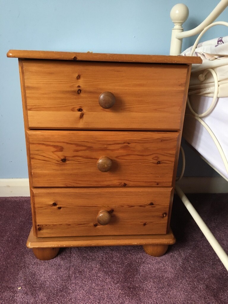 Solid pine bedside in Ipswich, Suffolk Gumtree