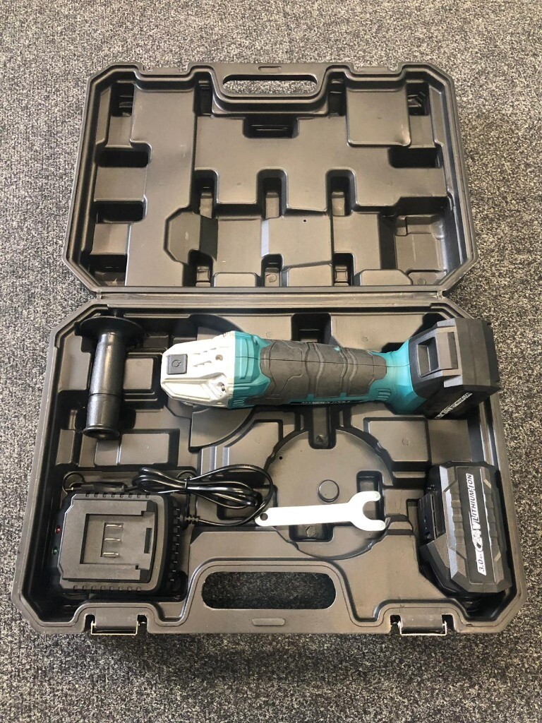 Cordless angle grinder with 2 batteries and charger German Brand New