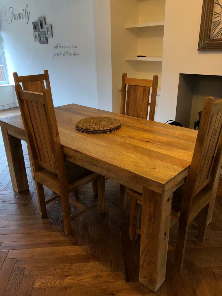 Furniture village solid table and 6 chairs in Castleford, West