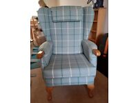 HSL High Back Helmsley Petite Armchair in Mull Check Archer